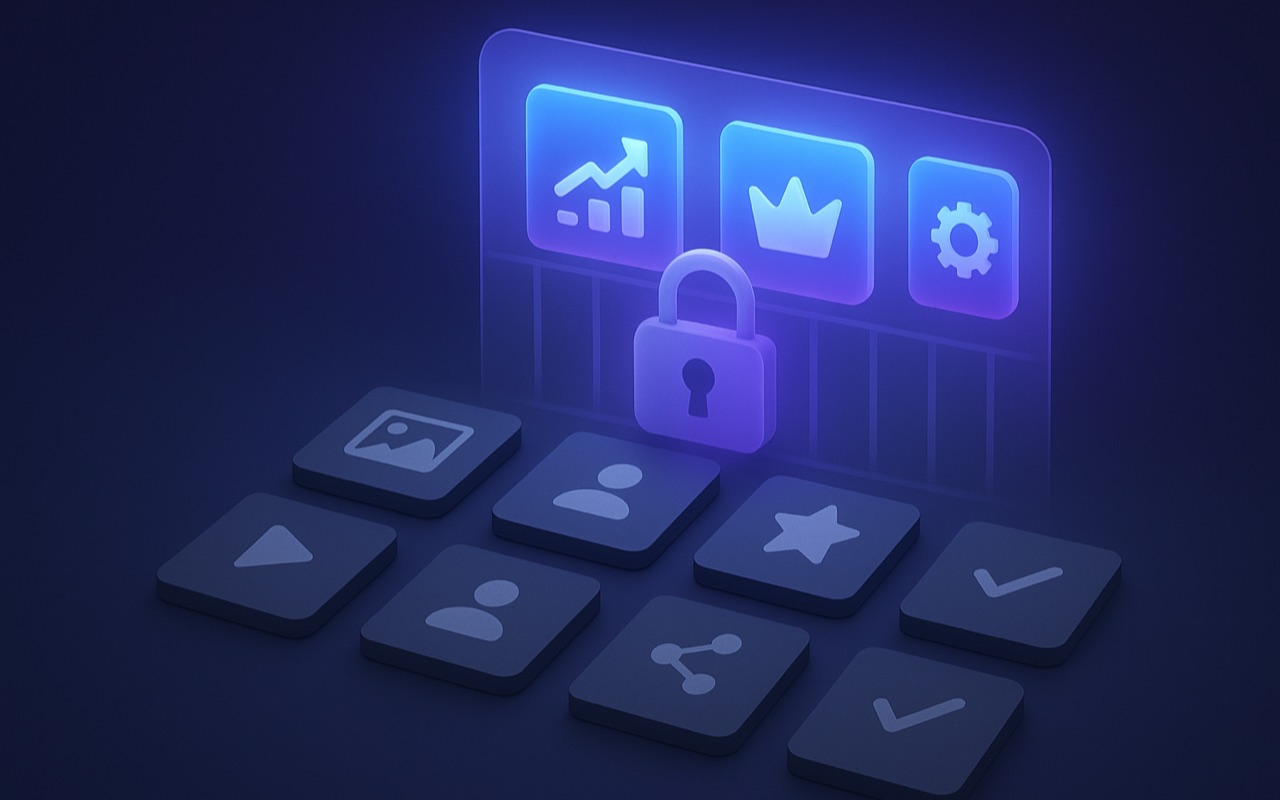 Illustrative diagram of free vs premium feature gating, with a basic tier unlocked and high-value features behind a trial